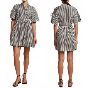 NWT Hevron Febe Dress in Black & White Stripe Size Medium